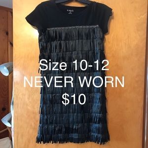 Adorable pleather fringe dress